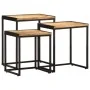 Mesas apilables 3 piezas madera maciza de mango rugosa by , Side tables - Ref: Foro24-376037, Price: 96,16 €, Discount: %