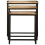Mesas apilables 3 piezas madera maciza de mango rugosa by , Side tables - Ref: Foro24-376037, Price: 96,16 €, Discount: %