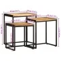 Mesas apilables 3 piezas madera maciza de mango rugosa by , Side tables - Ref: Foro24-376037, Price: 96,16 €, Discount: %