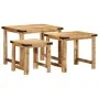 Mesas apilables 3 piezas madera maciza de mango rugosa by , Side tables - Ref: Foro24-376040, Price: 119,83 €, Discount: %