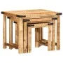 Mesas apilables 3 piezas madera maciza de mango rugosa by , Side tables - Ref: Foro24-376040, Price: 119,83 €, Discount: %