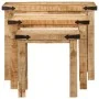 Mesas apilables 3 piezas madera maciza de mango rugosa by , Side tables - Ref: Foro24-376040, Price: 119,83 €, Discount: %