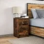 Mesita de noche con luces LED madera ingeniería roble ahumado de , Mesitas de noche - Ref: Foro24-852016, Precio: 57,92 €, De...
