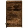 Mesita de noche con luces LED madera ingeniería roble ahumado de , Mesitas de noche - Ref: Foro24-852016, Precio: 57,92 €, De...