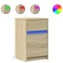 Mesita de noche con luces LED madera de ingeniería roble Sonoma von , Nachttische - Ref: Foro24-852014, Preis: 65,75 €, Rabat...