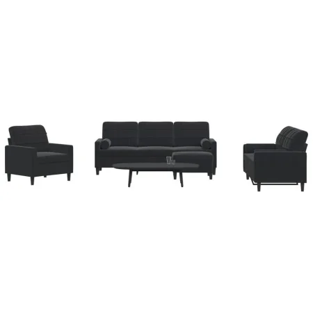 Juego de sofás con cojines 4 piezas terciopelo negro von , Sofas - Ref: Foro24-3278386, Preis: 739,01 €, Rabatt: %