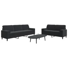 Juego de sofás con cojines 2 piezas terciopelo negro by , Sofas - Ref: Foro24-3278496, Price: 525,26 €, Discount: %
