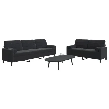 Juego de sofás con cojines 2 piezas terciopelo negro von , Sofas - Ref: Foro24-3278496, Preis: 525,26 €, Rabatt: %