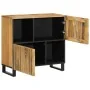 Aparador de madera maciza de mango rugosa 80x34x75 cm by , Lockers and storage cabinets - Ref: Foro24-377569, Price: 126,67 €...