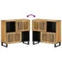 Aparador de madera maciza de mango rugosa 80x34x75 cm by , Lockers and storage cabinets - Ref: Foro24-377569, Price: 126,67 €...