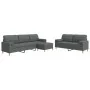 Juego de sofás 3 pzas con reposapiés y cojines tela gris claro by , Sofas - Ref: Foro24-3278344, Price: 546,74 €, Discount: %