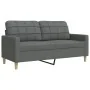 Juego de sofás 3 pzas con reposapiés y cojines tela gris claro by , Sofas - Ref: Foro24-3278344, Price: 546,74 €, Discount: %