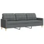 Juego de sofás 3 pzas con reposapiés y cojines tela gris claro by , Sofas - Ref: Foro24-3278344, Price: 546,74 €, Discount: %