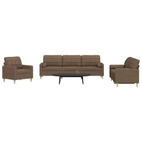Juego de sofás con cojines 3 piezas tela marrón von , Sofas - Ref: Foro24-3278306, Preis: 648,22 €, Rabatt: %