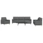 Juego de sofás 4 pzas con reposapiés y cojines tela gris oscuro by , Sofas - Ref: Foro24-3278312, Price: 678,60 €, Discount: %