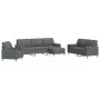 Juego de sofás 4 pzas con reposapiés y cojines tela gris oscuro by , Sofas - Ref: Foro24-3278312, Price: 678,60 €, Discount: %