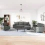 Juego de sofás 4 pzas con reposapiés y cojines tela gris oscuro by , Sofas - Ref: Foro24-3278312, Price: 678,60 €, Discount: %