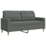 Juego de sofás 4 pzas con reposapiés y cojines tela gris oscuro by , Sofas - Ref: Foro24-3278312, Price: 678,60 €, Discount: %