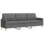 Juego de sofás 4 pzas con reposapiés y cojines tela gris oscuro by , Sofas - Ref: Foro24-3278312, Price: 678,60 €, Discount: %