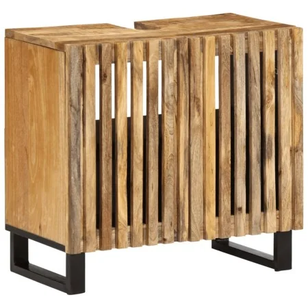 Armario de lavabo para baño madera maciza de mango 62x34x58 cm de , Muebles de baño - Ref: Foro24-377529, Precio: 128,56 €, D...