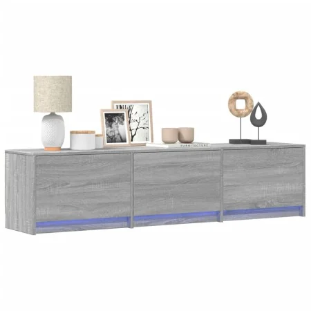 Mueble de TV con LED madera ingeniería gris Sonoma 165x34x40 cm by , TV Furniture - Ref: Foro24-852255, Price: 112,72 €, Disc...
