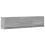 Mueble de TV con LED madera ingeniería gris Sonoma 165x34x40 cm by , TV Furniture - Ref: Foro24-852255, Price: 112,72 €, Disc...