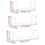 Estante de pared 3 unidades madera de ingeniería roble marrón de , Estantes y estanterías - Ref: Foro24-853314, Precio: 20,01...