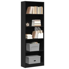 Estantería de madera de ingeniería negra 60x24x176 cm by , Bookcases and shelves - Ref: Foro24-857822, Price: 76,35 €, Discou...