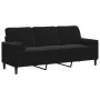 Sofá de 3 plazas con cojines terciopelo negro 180 cm de , Sofás - Ref: Foro24-3278234, Precio: 275,11 €, Descuento: %