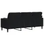 Sofá de 3 plazas con cojines terciopelo negro 180 cm de , Sofás - Ref: Foro24-3278234, Precio: 275,11 €, Descuento: %