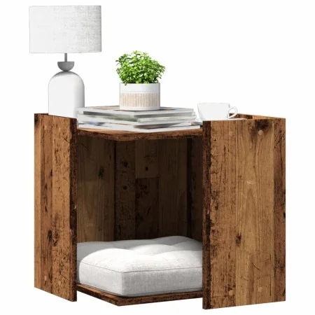 Mueble arenero de gatos madera ingeniería envejecida 53x53x51cm de , Mobiliario para gatos - Ref: Foro24-857758, Precio: 56,1...