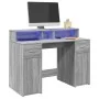 Escritorio con LED madera ingeniería gris sonoma 120x55x91 cm by , Desks - Ref: Foro24-3309416, Price: 199,98 €, Discount: %