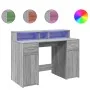 Escritorio con LED madera ingeniería gris sonoma 120x55x91 cm by , Desks - Ref: Foro24-3309416, Price: 199,98 €, Discount: %