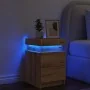 Mesilla de noche con LED madera marrón roble 35x39x55 cm by , Nightstands - Ref: Foro24-857656, Price: 70,53 €, Discount: %