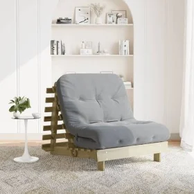 Futón sofá cama con colchón madera impregnada pino 80x206x11 cm by , Futones - Ref: Foro24-846760, Price: 199,34 €, Discount: %