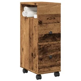 Armario de baño estrecho con ruedas madera envejecida von , Schließfächer und Lagerschränke - Ref: Foro24-855239, Preis: 61,8...
