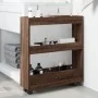 Carro de almacenaje estrecho 3 niveles madera marrón roble von , Küchen- und Speisewagen - Ref: Foro24-855247, Preis: 49,56 €...