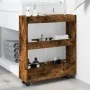 Carro de almacenaje estrecho 3 niveles madera roble ahumado by , Kitchen and dining carts - Ref: Foro24-855245, Price: 50,42 ...