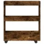 Carro de almacenaje estrecho 3 niveles madera roble ahumado by , Kitchen and dining carts - Ref: Foro24-855245, Price: 50,42 ...