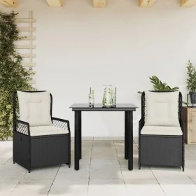 Set comedor de jardín 3 pzas con cojines ratán sintético negro von , Gartensets - Ref: Foro24-3262964, Preis: 273,17 €, Rabat...