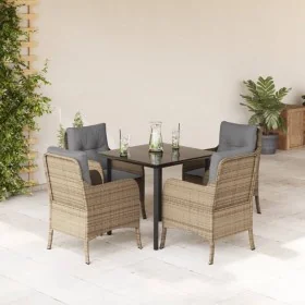 Set comedor de jardín 5 pzas con cojines ratán sintético beige von , Gartensets - Ref: Foro24-3211984, Preis: 482,83 €, Rabat...