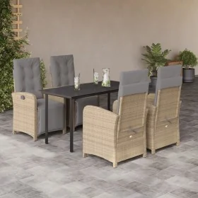 Set comedor de jardín 5 pzas con cojines ratán sintético beige by , Garden sets - Ref: Foro24-3212593, Price: 703,78 €, Disco...
