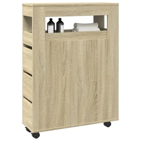Armario de baño estrecho con ruedas madera roble Sonoma von , Schließfächer und Lagerschränke - Ref: Foro24-855270, Preis: 11...