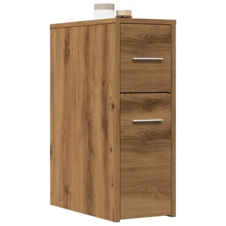 Armario de baño estrecho con ruedas madera roble artisian by , Lockers and storage cabinets - Ref: Foro24-855285, Price: 74,8...