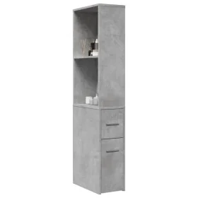Armario de baño estrecho con ruedas madera gris hormigón by , Lockers and storage cabinets - Ref: Foro24-855298, Price: 88,11...