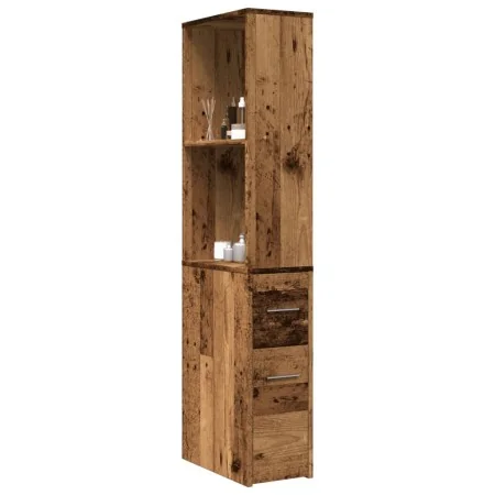 Armario de baño estrecho con ruedas madera envejecida de , Taquillas y armarios de almacenamiento - Ref: Foro24-855302, Preci...