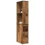 Armario de baño estrecho con ruedas madera envejecida de , Taquillas y armarios de almacenamiento - Ref: Foro24-855302, Preci...