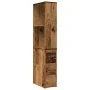 Armario de baño estrecho con ruedas madera envejecida de , Taquillas y armarios de almacenamiento - Ref: Foro24-855302, Preci...