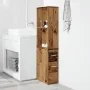 Armario de baño estrecho con ruedas madera envejecida de , Taquillas y armarios de almacenamiento - Ref: Foro24-855302, Preci...