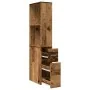 Armario de baño estrecho con ruedas madera envejecida de , Taquillas y armarios de almacenamiento - Ref: Foro24-855302, Preci...